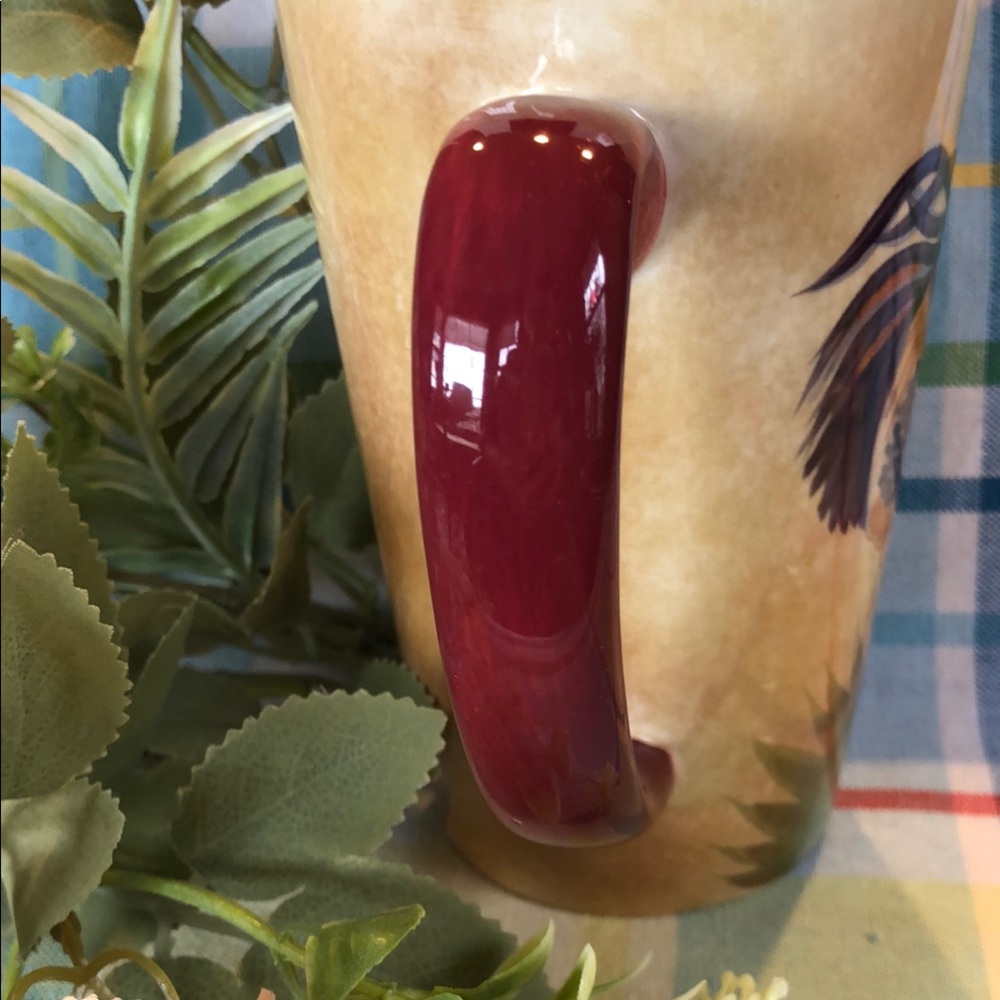 Rooster Design Mug with Red Handle - Picture 4 of 7